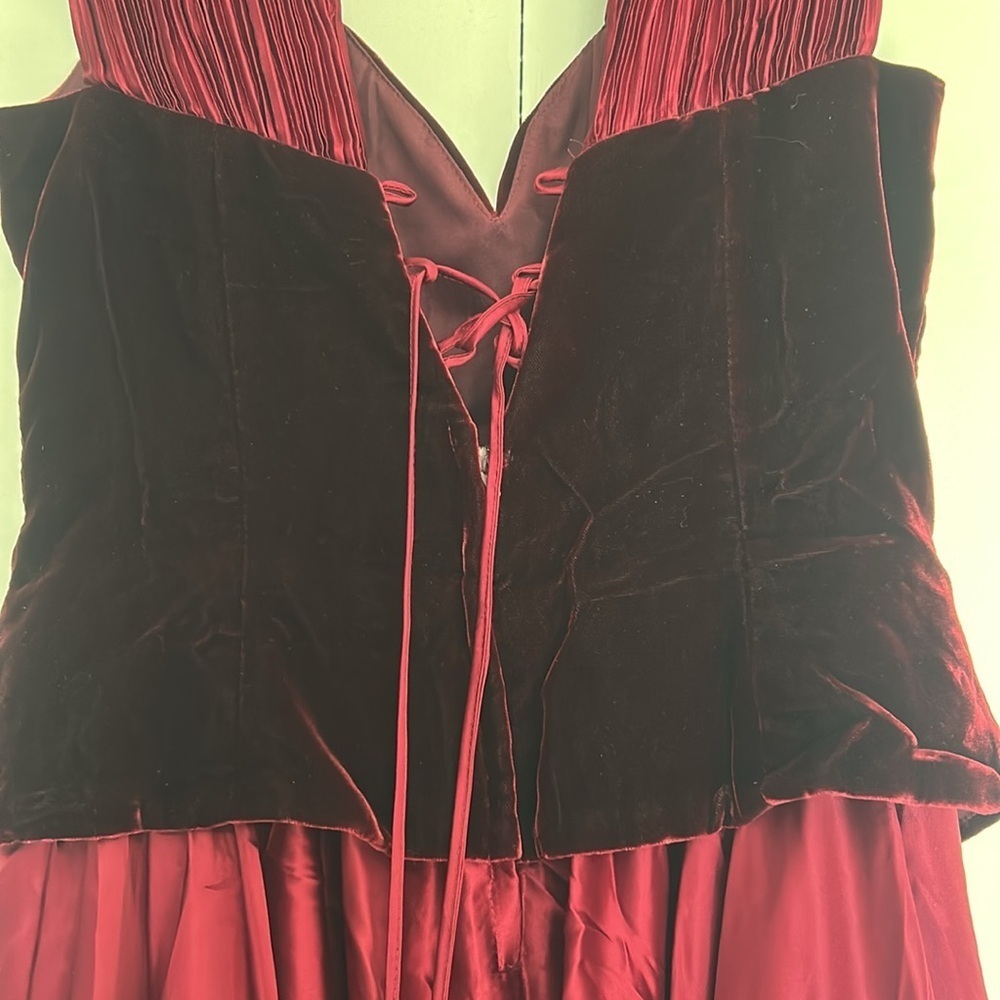 Les Robbs - Elegant Burgundy Strapless Dress - Picture 4 of 6